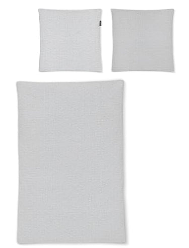 Irisette Seersucker Bettwäsche Easy Granby Silber, 1 Bettbezug 135 x 200 cm + 1 Kissenbezug 80 x 80 cm im Sale